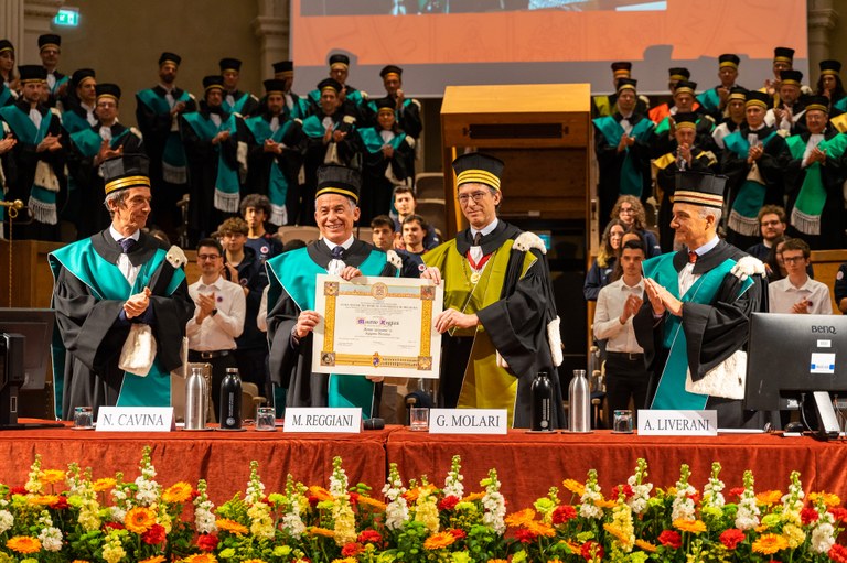 Conferimento di Laurea ad honorem a Maurizio Reggiani - 14 aprile 2023, Aula Magna di Santa Lucia. Foto Manuel Nibale
