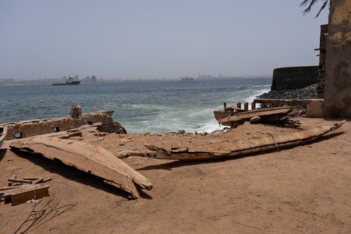 Coastal erosion, Gorée Island, Senegal.
