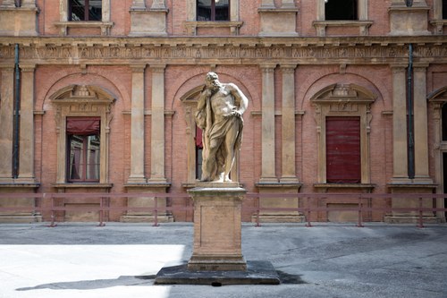 Picture of the internal historical courtyard of  University of Bologna headquarters