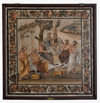 Il mosaico dei Sette Filosofi da Pompei conservato oggi al Museo Archeologico Nazionale di Napoli.