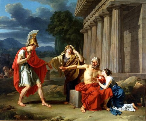 Oedipus at Colonus (1788), by Jean-Antoine-Théodore Giroust. Current location: Dallas Museum of Art