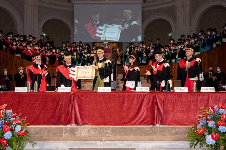 Conferimento di Laurea ad honorem a Fabio Alberto Roversi Monaco, 20 maggio 2022 - Aula Magna di Santa Lucia, Bologna. Foto Schiassi