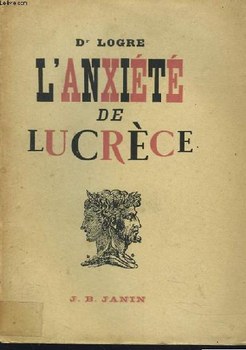 Copertina di Logre, L'anxiété de Lucrèce, con un Lucrezio bifronte