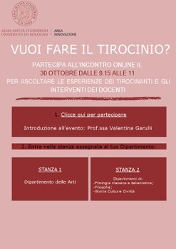 Evento per studenti iscritti ai corsi di laurea ambito Umanistico 30 ottobre 2024