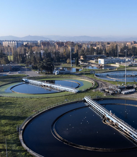 veduta dell'impianto di depurazione acque reflue HERA di Bologna